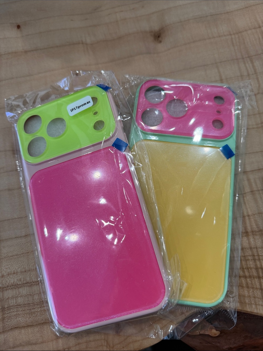 Colorblock Silicone Phone Case - Pink, Yellow & Mint Trim